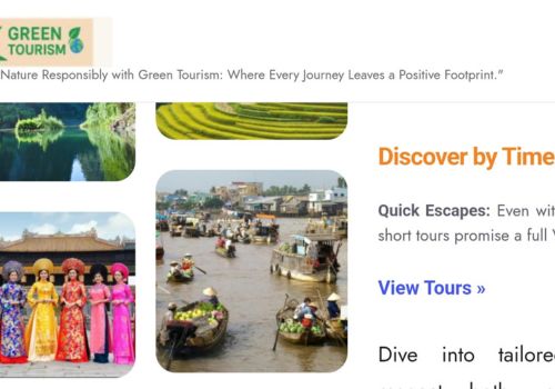 Ảnh chụp trang chủ của website "Green Tourism": đối tác của các dịch vụ của Du lịch Xanh Xanh.